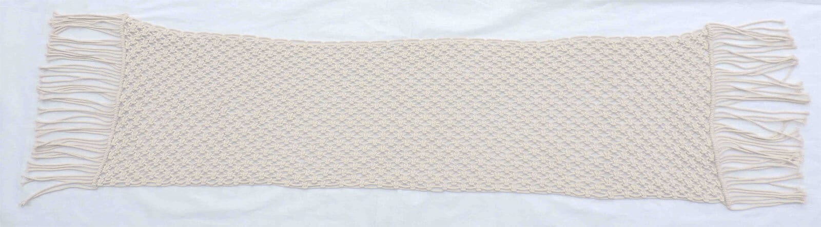 Tischläufer Macramé 140 cm weiß