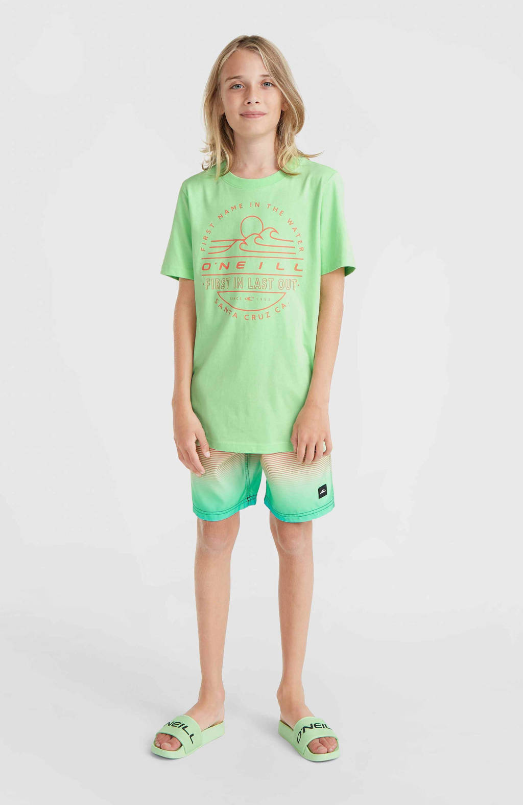 O'Neill T-shirt met printopdruk neon groen