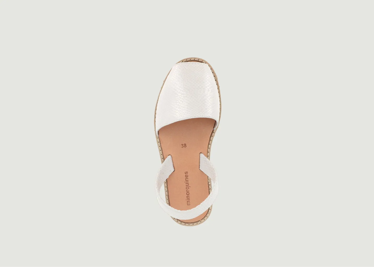 Sandales Avarca Cuir Lézard Blanco Minorquines