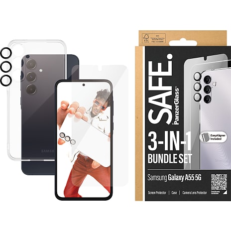 PanzerGlass 3-i-1 skærmbeskyttelse Samsung Galaxy NEW A55 5G