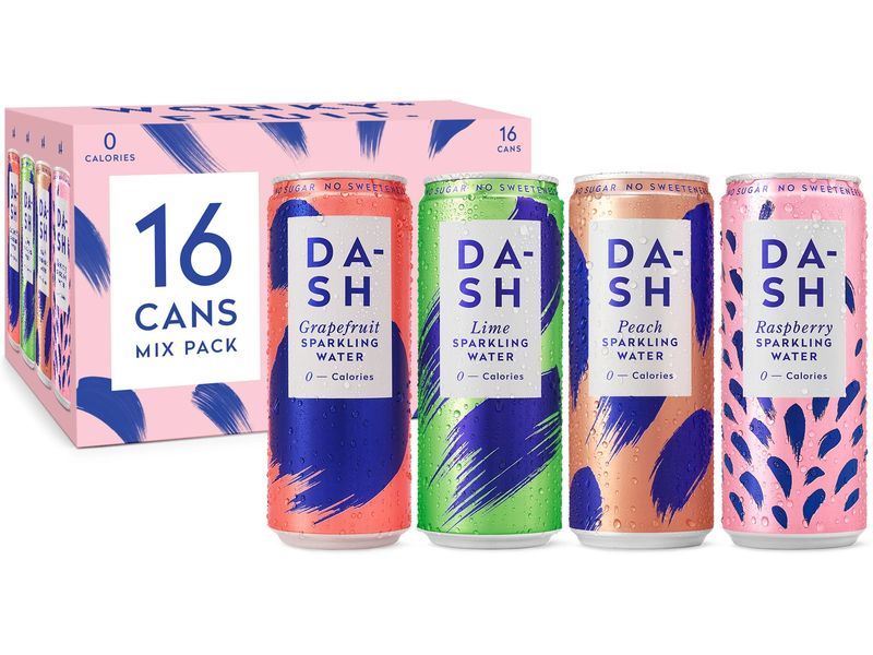 Dash Water Soft-Drinks Discovery Box 16 x 0.33 l Kohlensäurehaltige Erfrischungsgetränke mit verschiedenen Geschmacksrichtungen