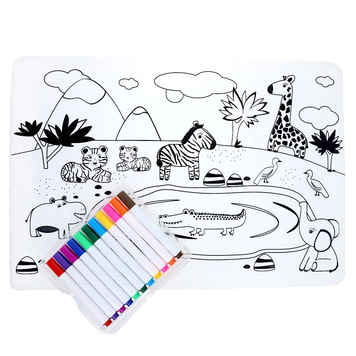 Kit coloriage en silicone savane Mercredi et Patati