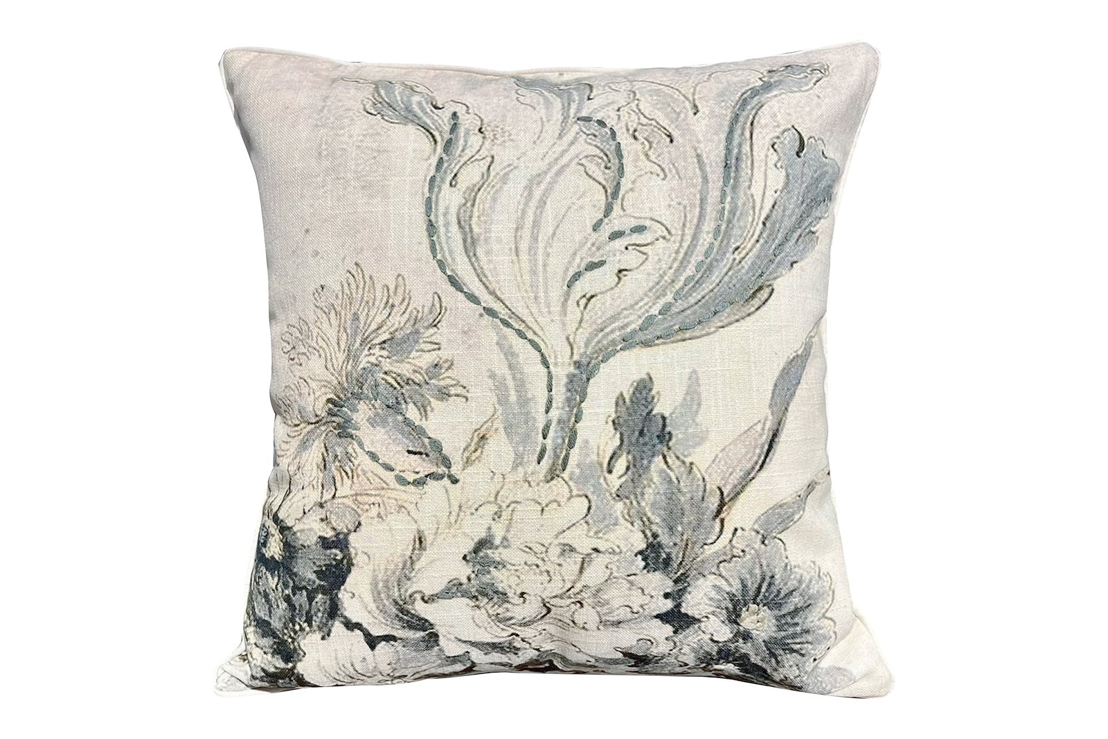 Penelope pute Offwhite med print og broderi 50x50 cm