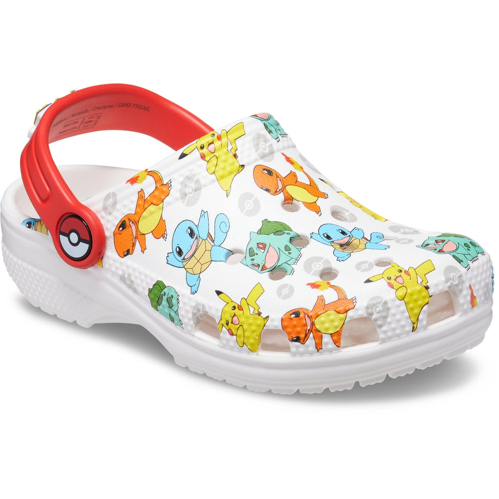 Køb Crocs White/Multi Classic Pokemon Clog