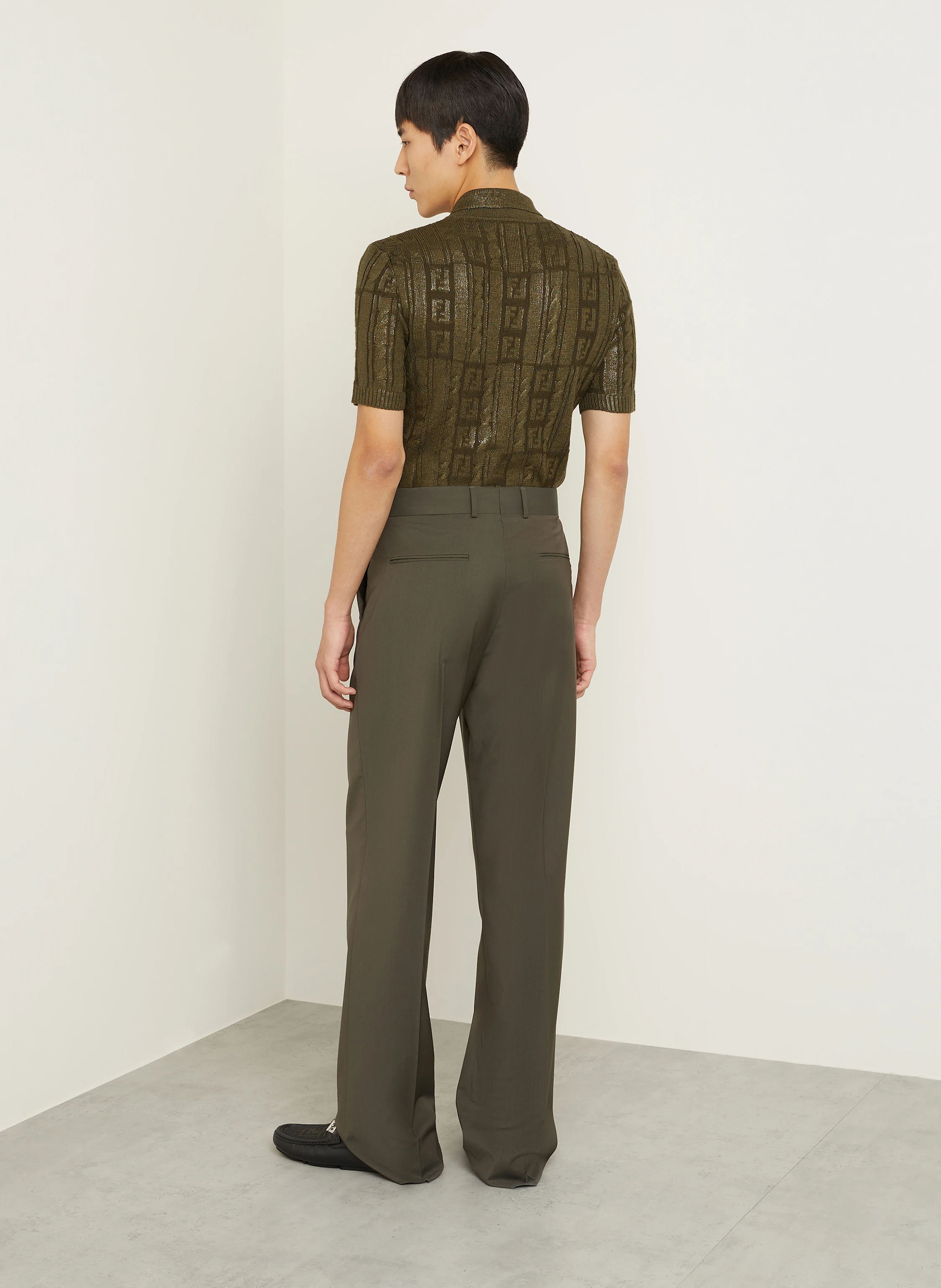 FENDI Strick-Poloshirt mit Glitzergarn