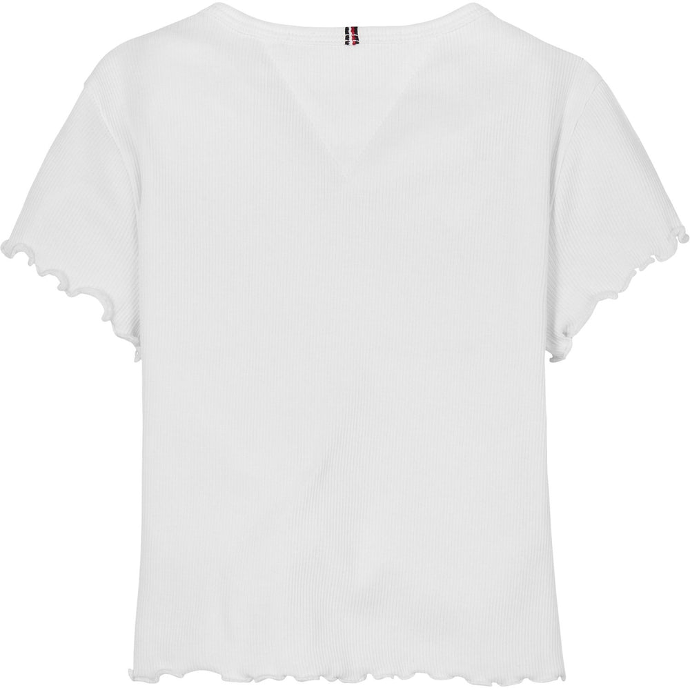 Køb Tommy Hilfiger White Essential Rib Top SS
