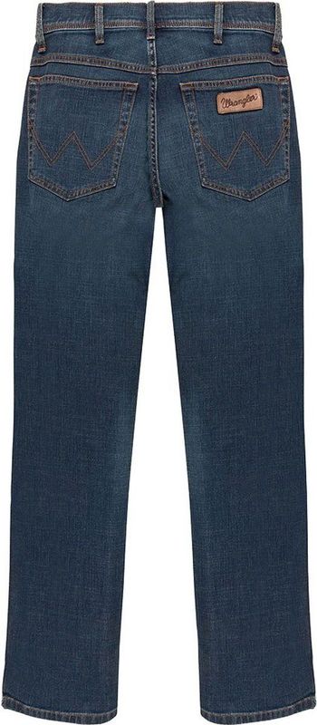 Wrangler - Texas - Jeans - Denim - Beige Leren Logo Patch