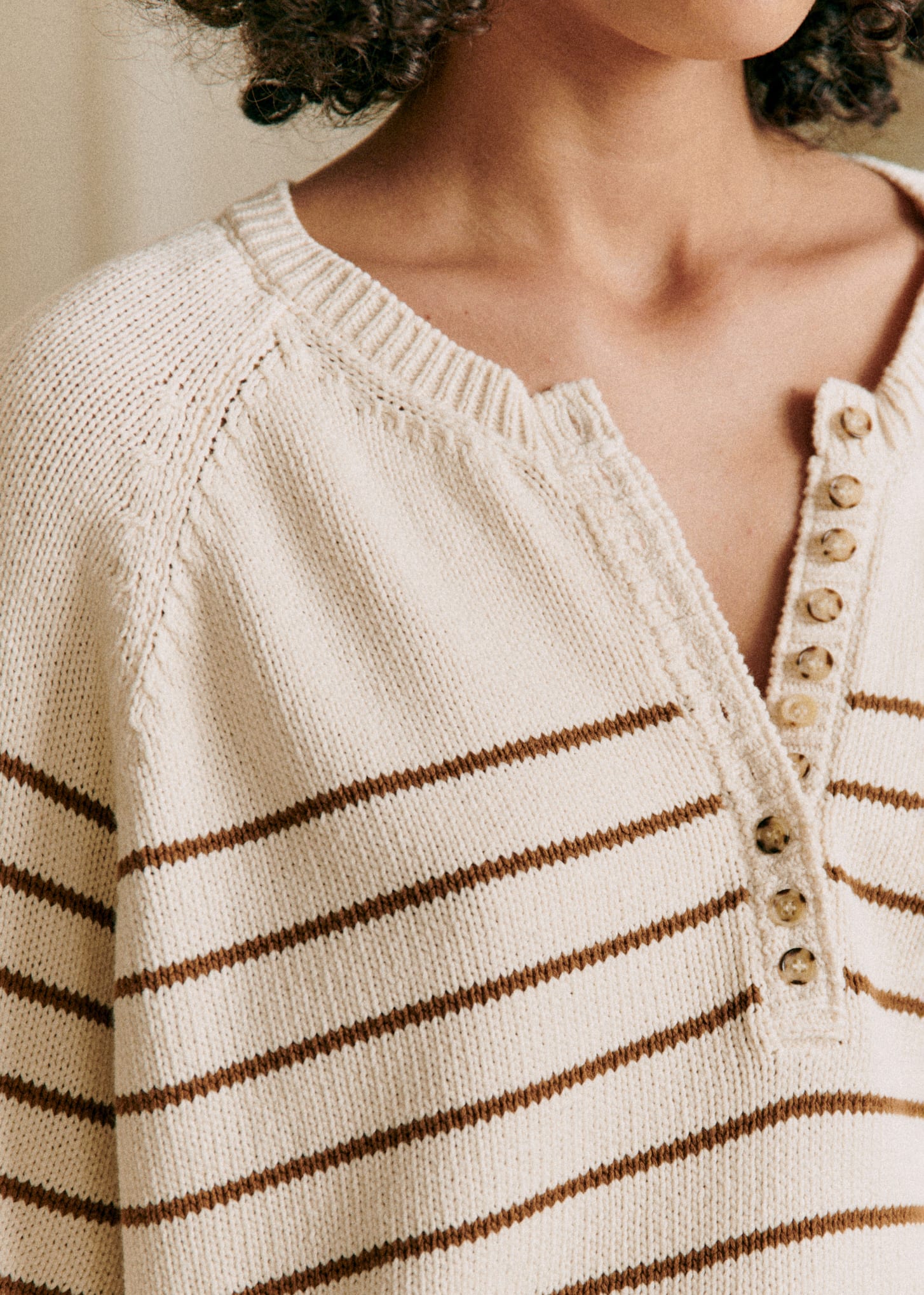 Pull Léontine - Ecru / Camel - E-SHOP/MAILLE 5905465
