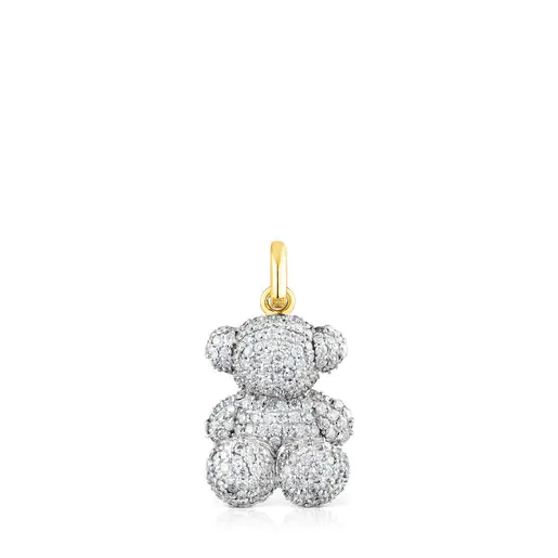Pingente Urso Imponente com Diamantes de 1,30 ct e Ouro