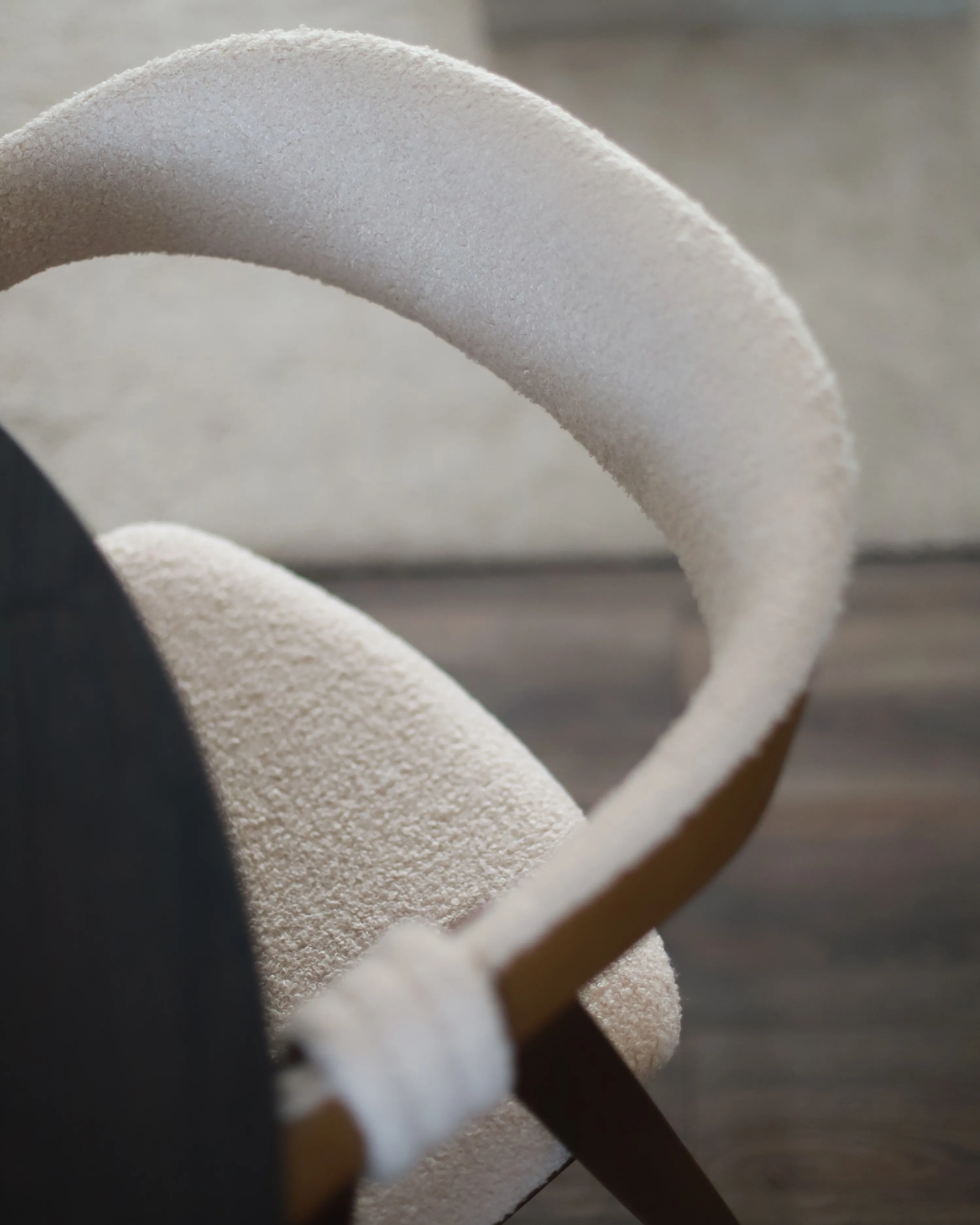 Set van 2 eetkamerstoelen DAY Bouclé Donkerbruin/beige