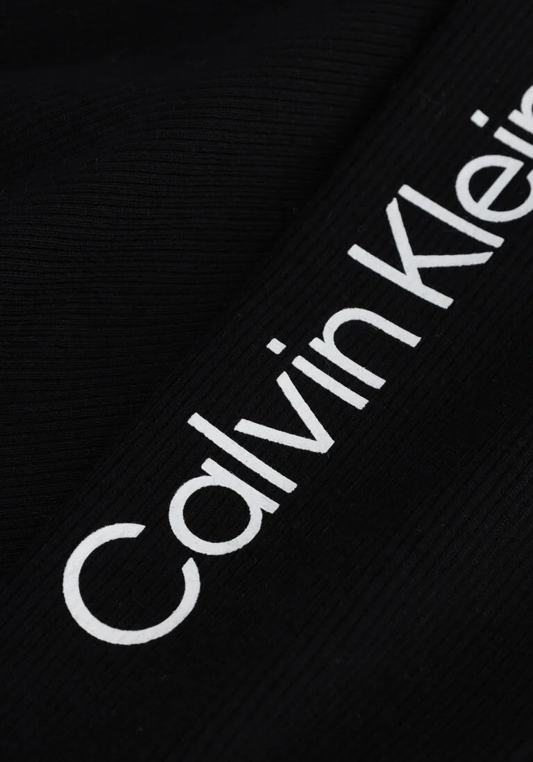 CALVIN KLEIN zwarte calvin klein  zip up rib ls top