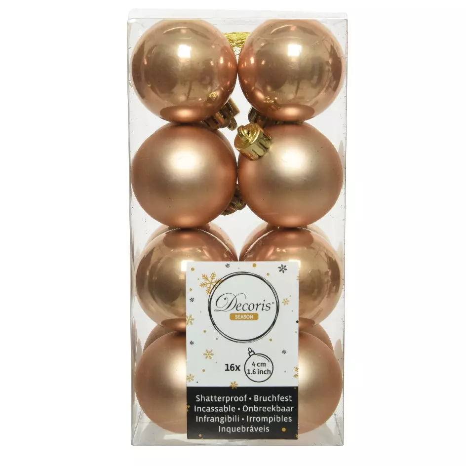 Lot de 16 boules de Noël (D40 mm) Alpine Caramel
