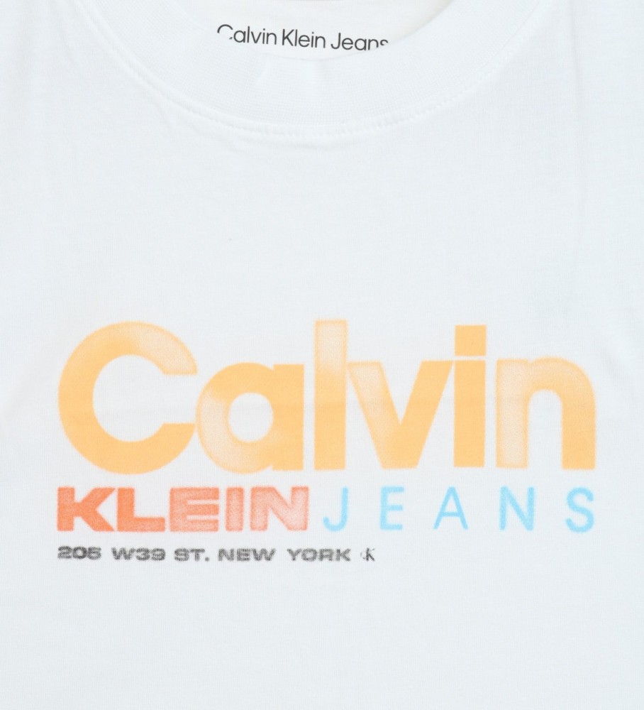 Calvin Klein Jeans Camiseta Gradient Shift branca