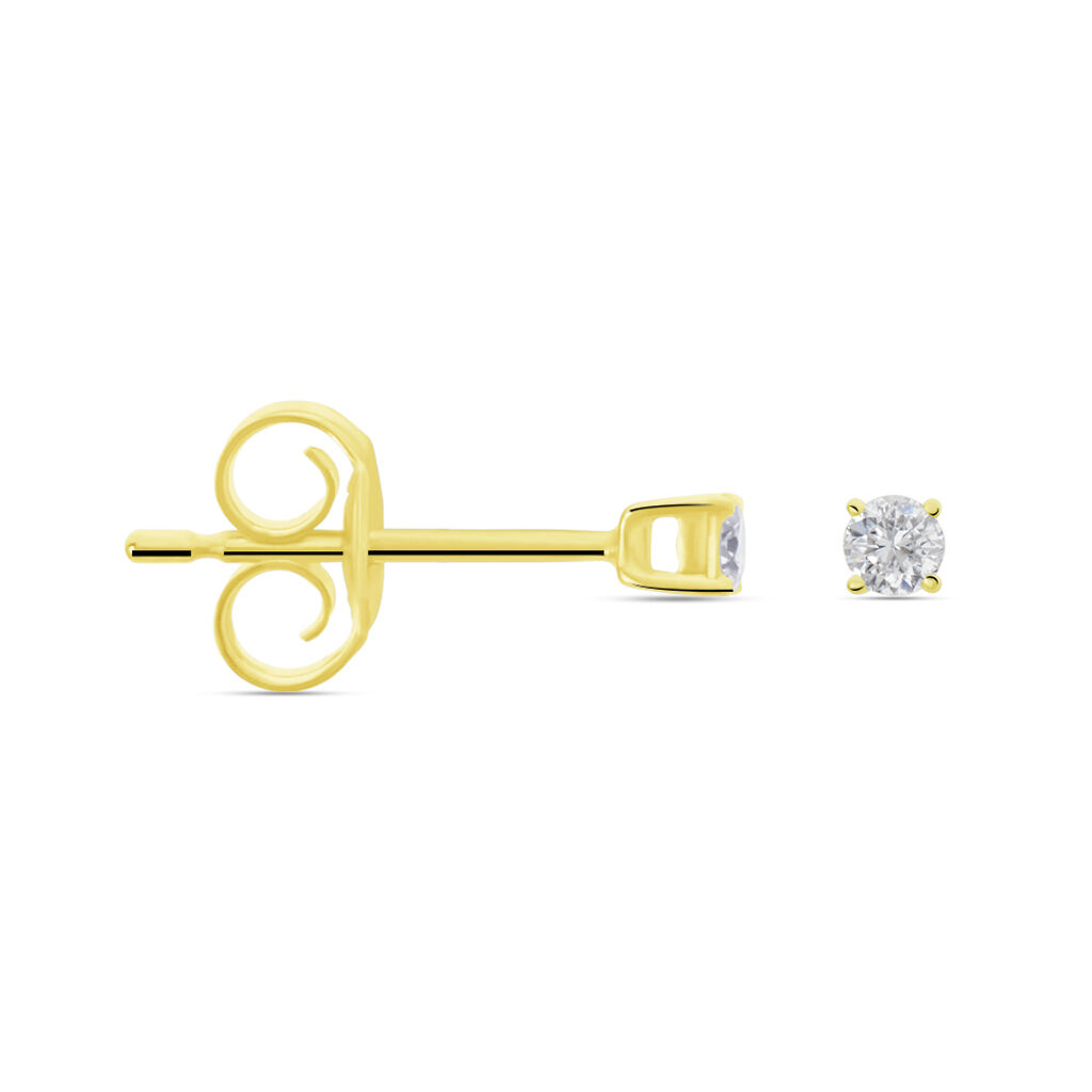 Boucles D'oreilles Puces Aphrodite Or Jaune Diamant