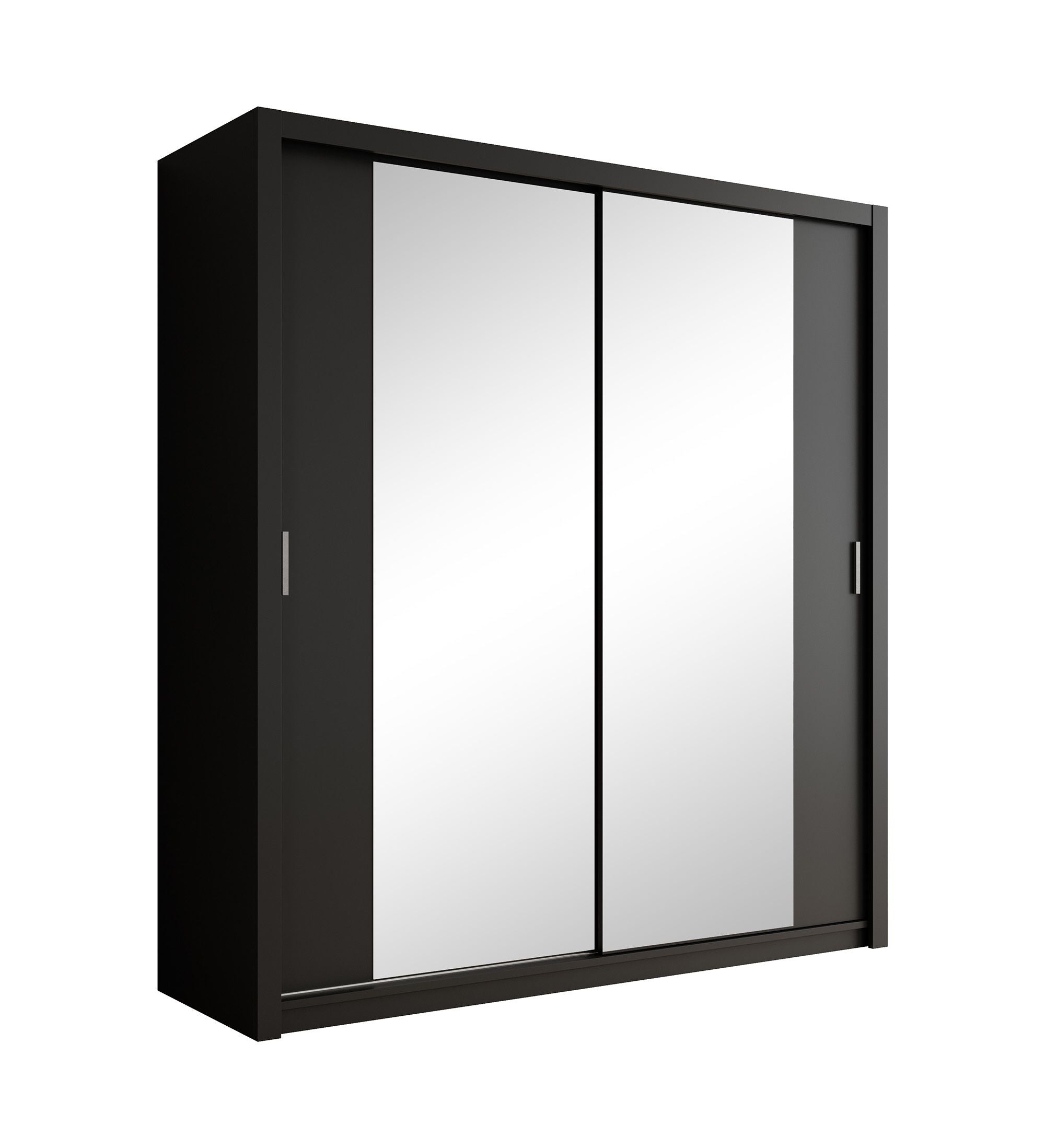 Meubella - Kledingkast Blake - Mat Zwart - 200 cm - Met spiegel