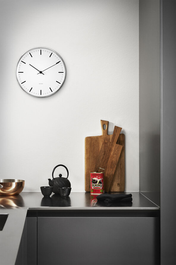 Arne Jacobsen Clocks AJ city hall væg-ur 29 cm. Hvid