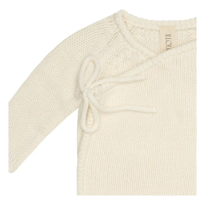 Illoura the Label Pull Cache-Cœur Coton Bio Poet | Ecru