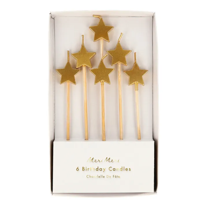 Meri Meri Bougies Etoiles - Set de 6 | Doré