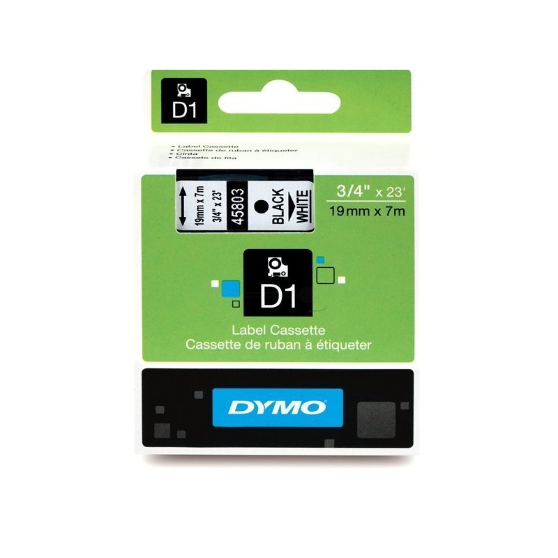Dymo Band D1, 19 mm, schwarz auf weiss