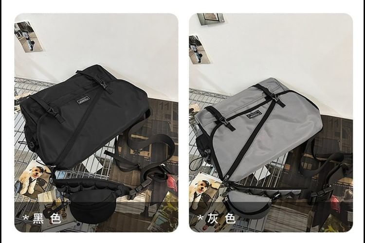 HOVERUP - Messengerbag met letters en applicaties