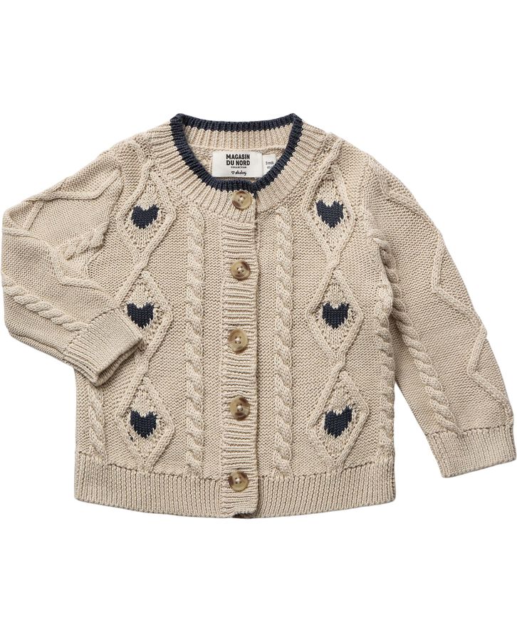 Magasin du Nord Collection Amour 1 baby cardigan - Organic GOTS Beige