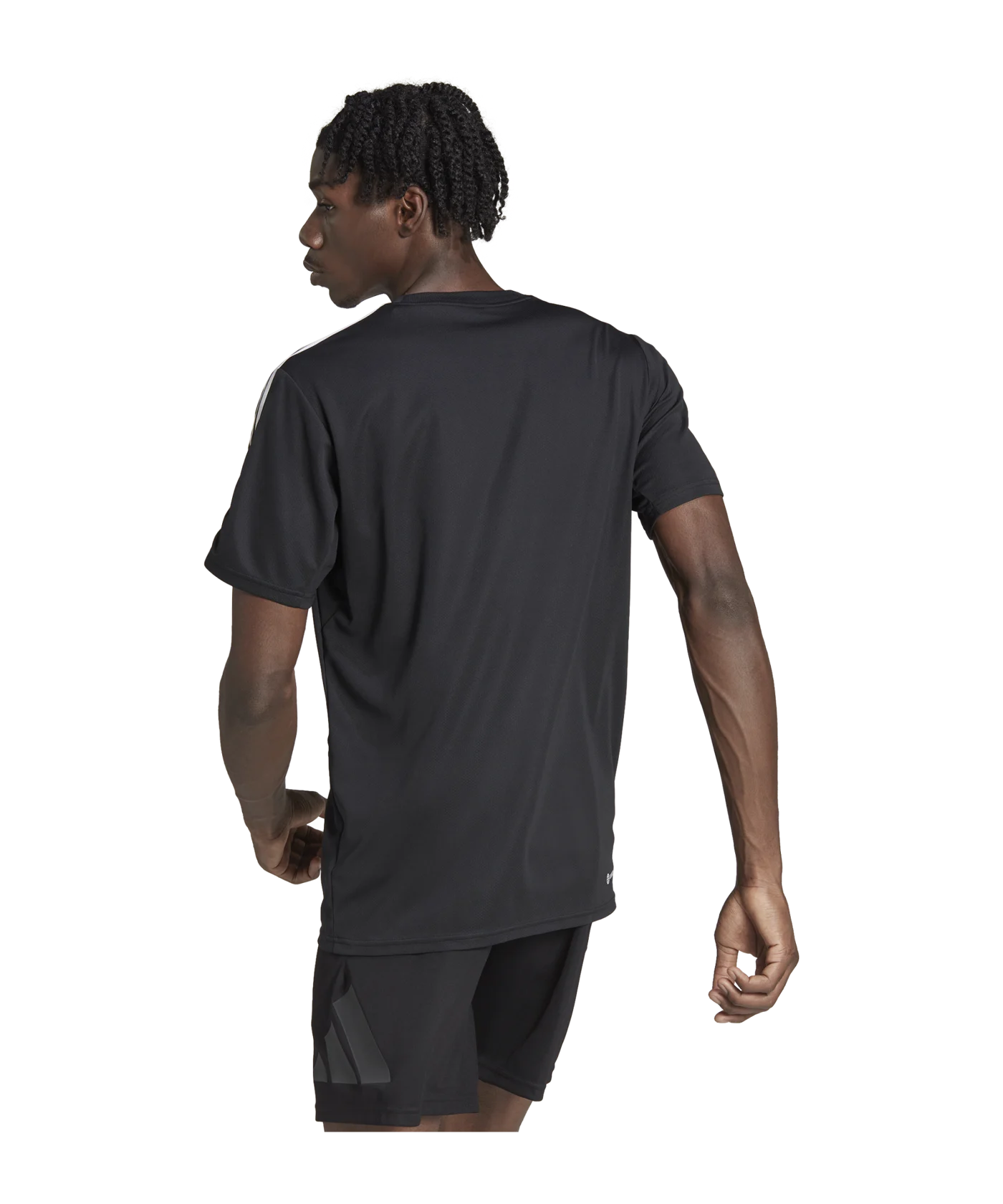 adidas Base 3-Stripes T-Shirt Schwarz Weiss