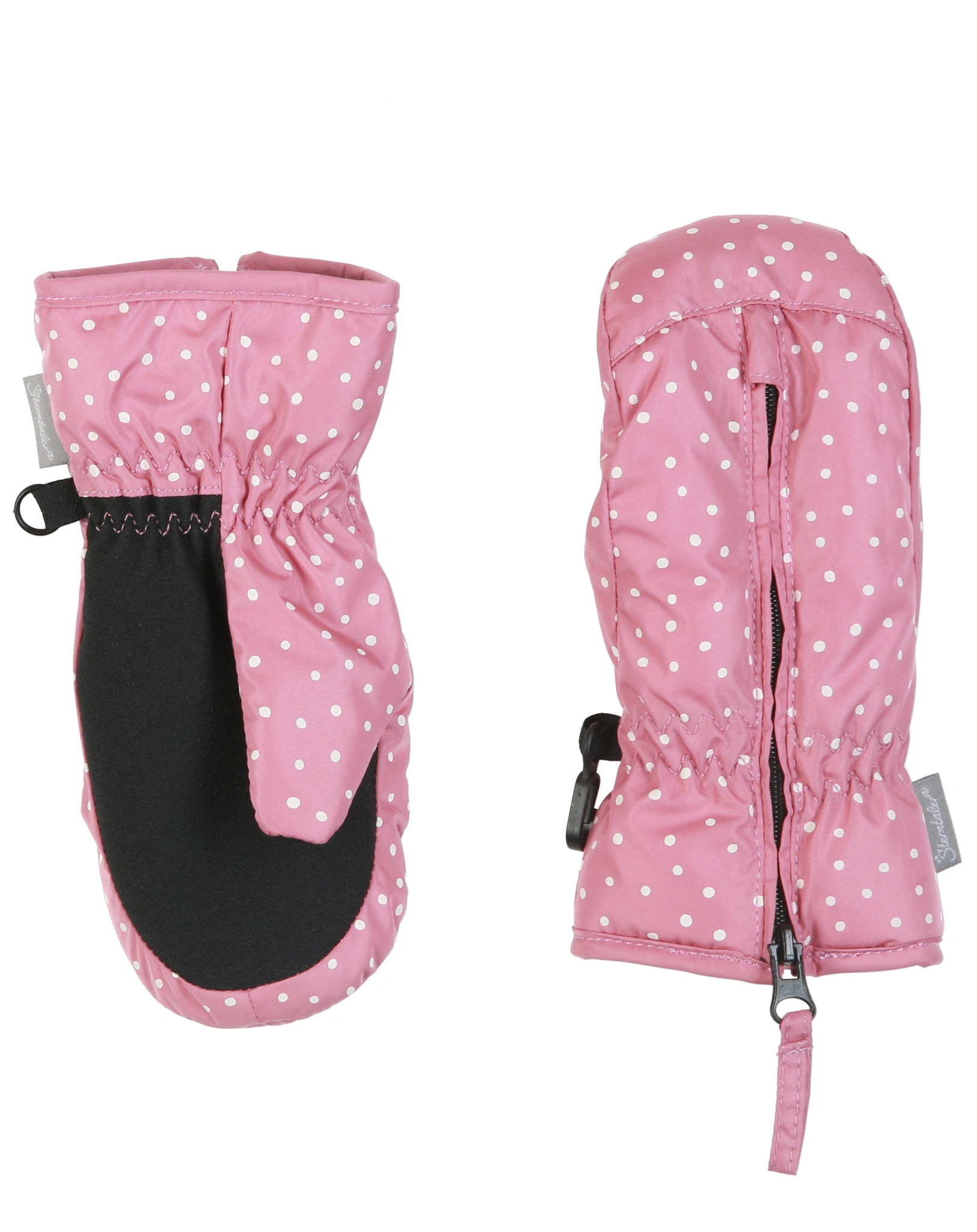 Fäustlinge PUNKTE mit Reißverschluss in rosa