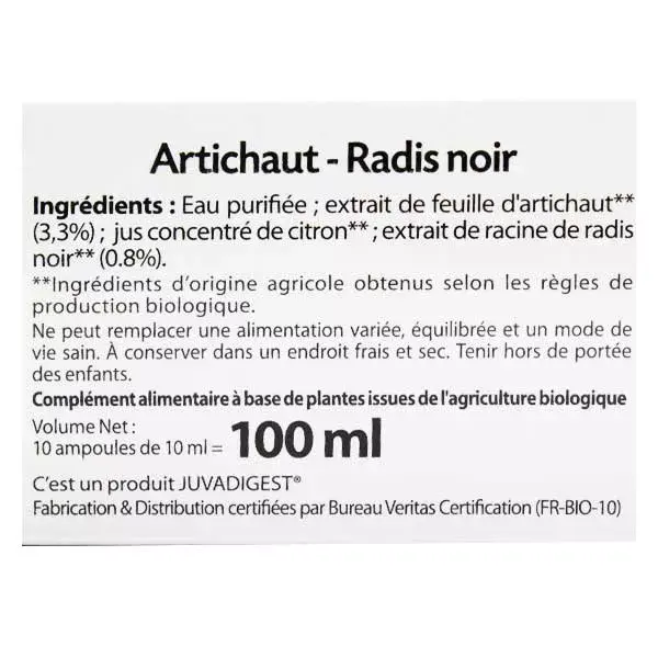 Juvamine Purificante-Desintoxicante Rabanete Preto Alcachofra 10 ampolas