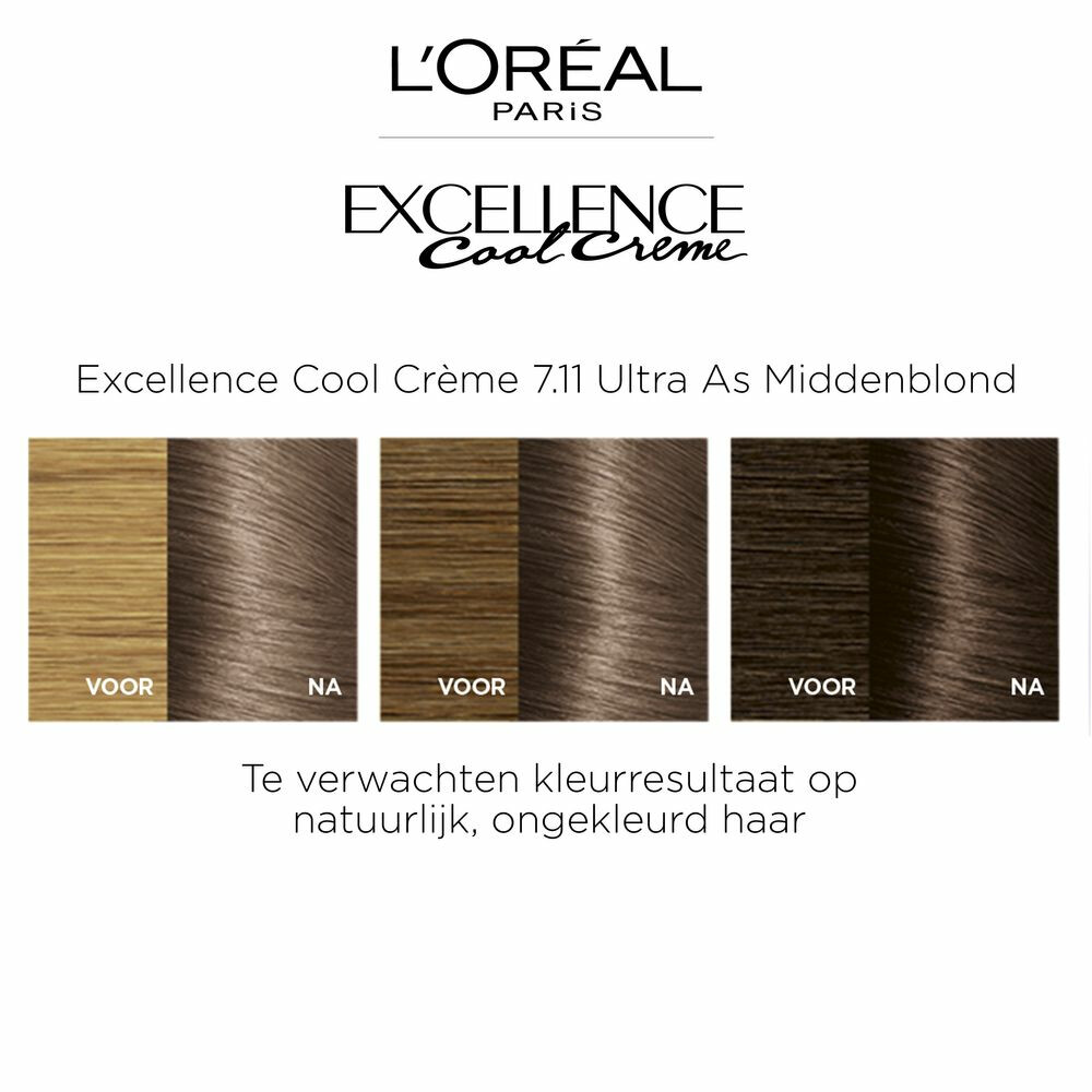 L'Oréal Excellence Cool Crème Permanente Crèmekleuring 7.11 - Ultra As Middenblond