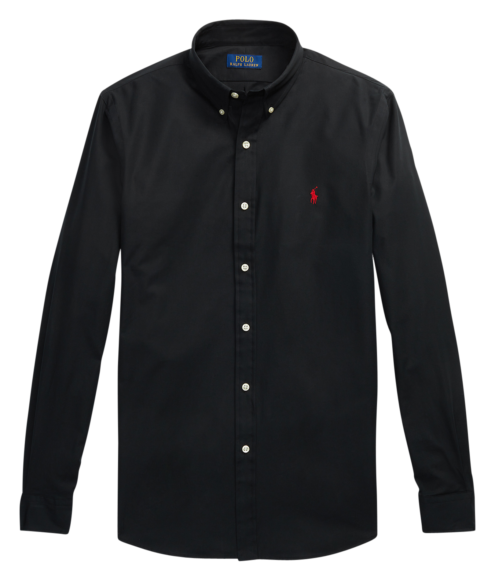 Chemise slim-fit en coton mélangé | Noir