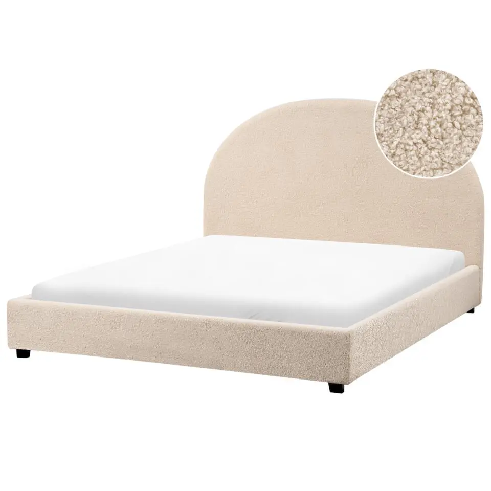 VAUCLUSE - Tweepersoonsbed - Beige - 140 x 200 cm - Bouclé