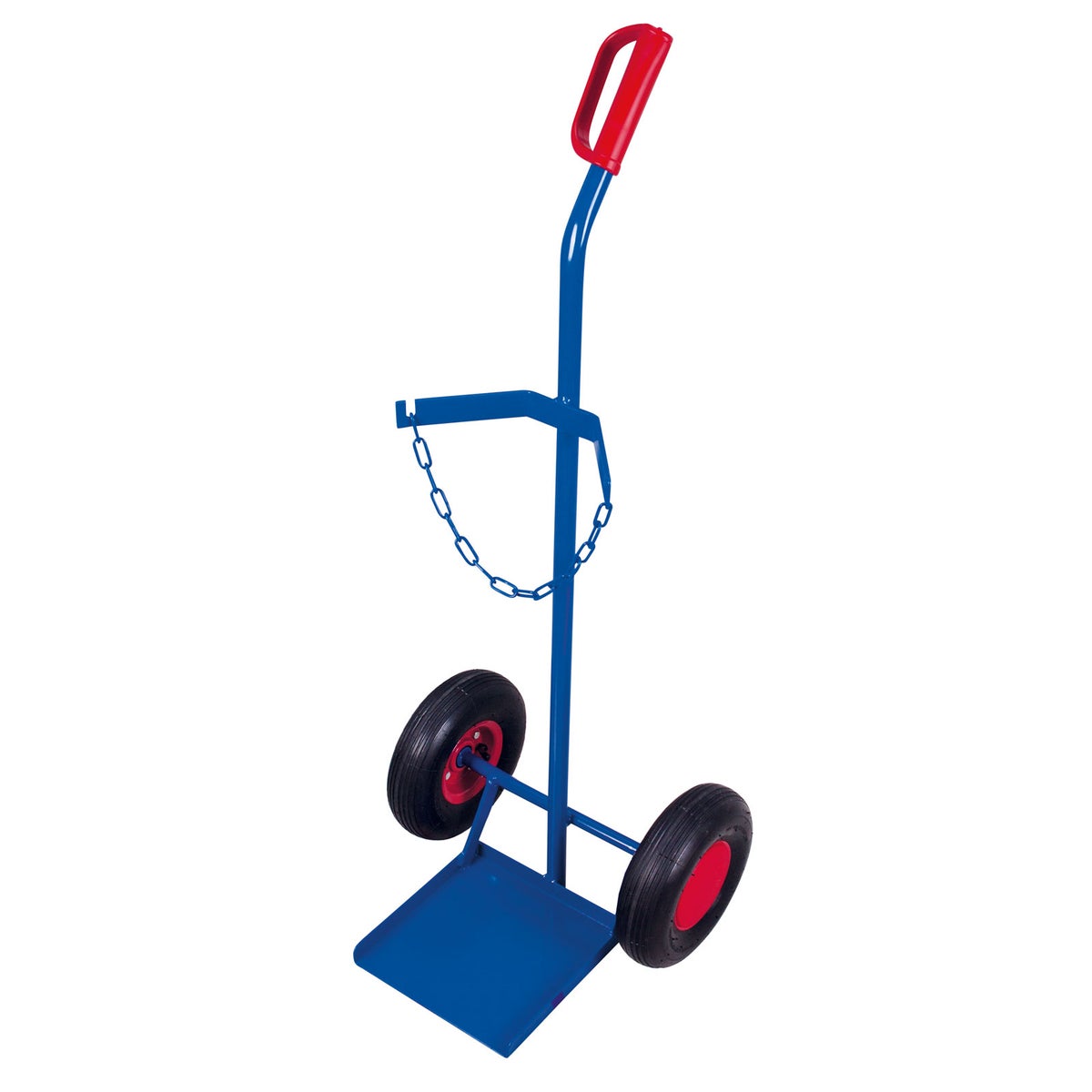 VARIOfit stalen flessenwagen, 100 kg laadvermogen voor stalen flessen van 40-50 liter, luchtbanden