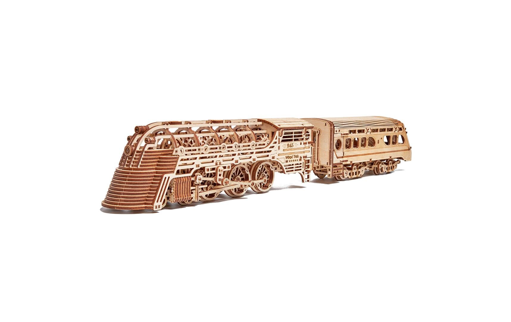 Bausatz Atlantic Express-ZugZug mit Personenwagen, 3D-Bausatz aus Holz