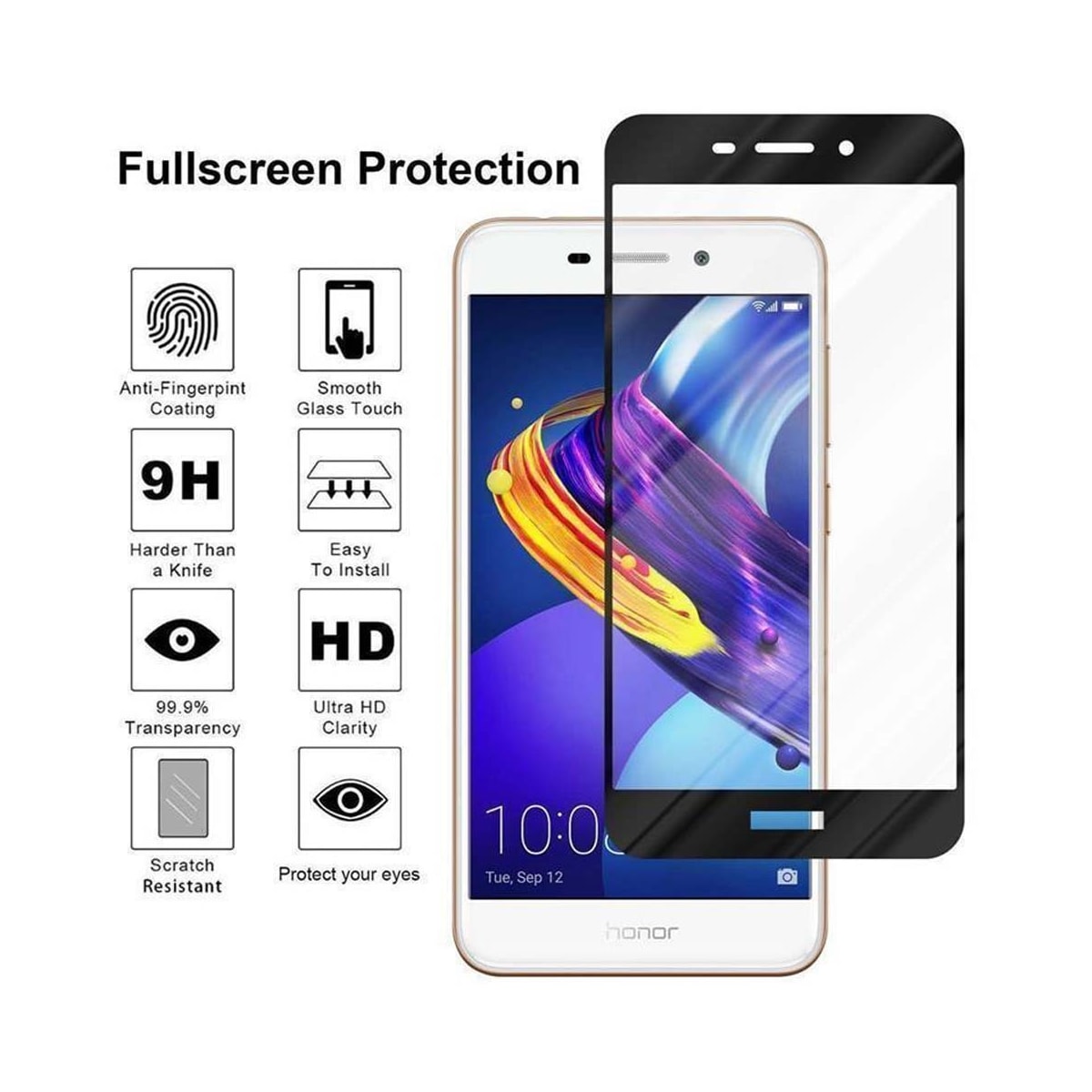 Honor 6C PRO Skjermbeskytter Skärmskydd (svart)