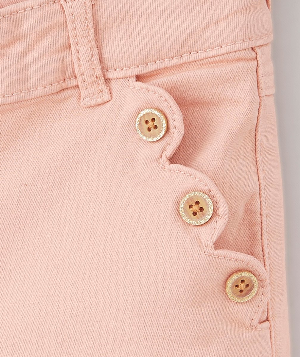 PANTALON FILLE SKINNY ROSE AVEC DÉTAILS POCHES