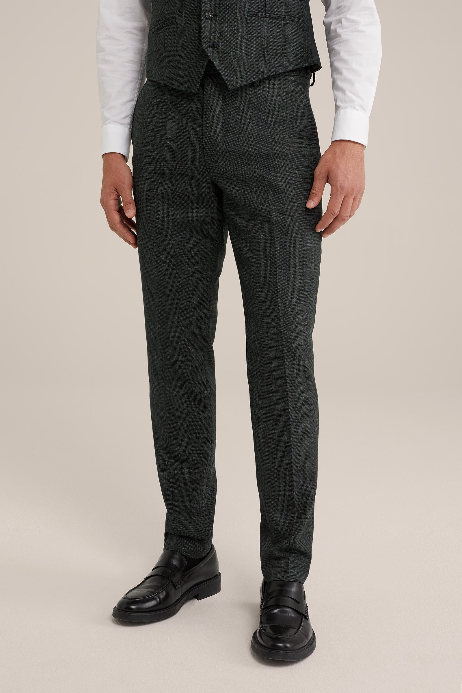slim fit pantalon met dessin WE Fashion Donkergroen