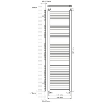 Haceka designradiator Sinai wit 835 Watt 162x59 cm