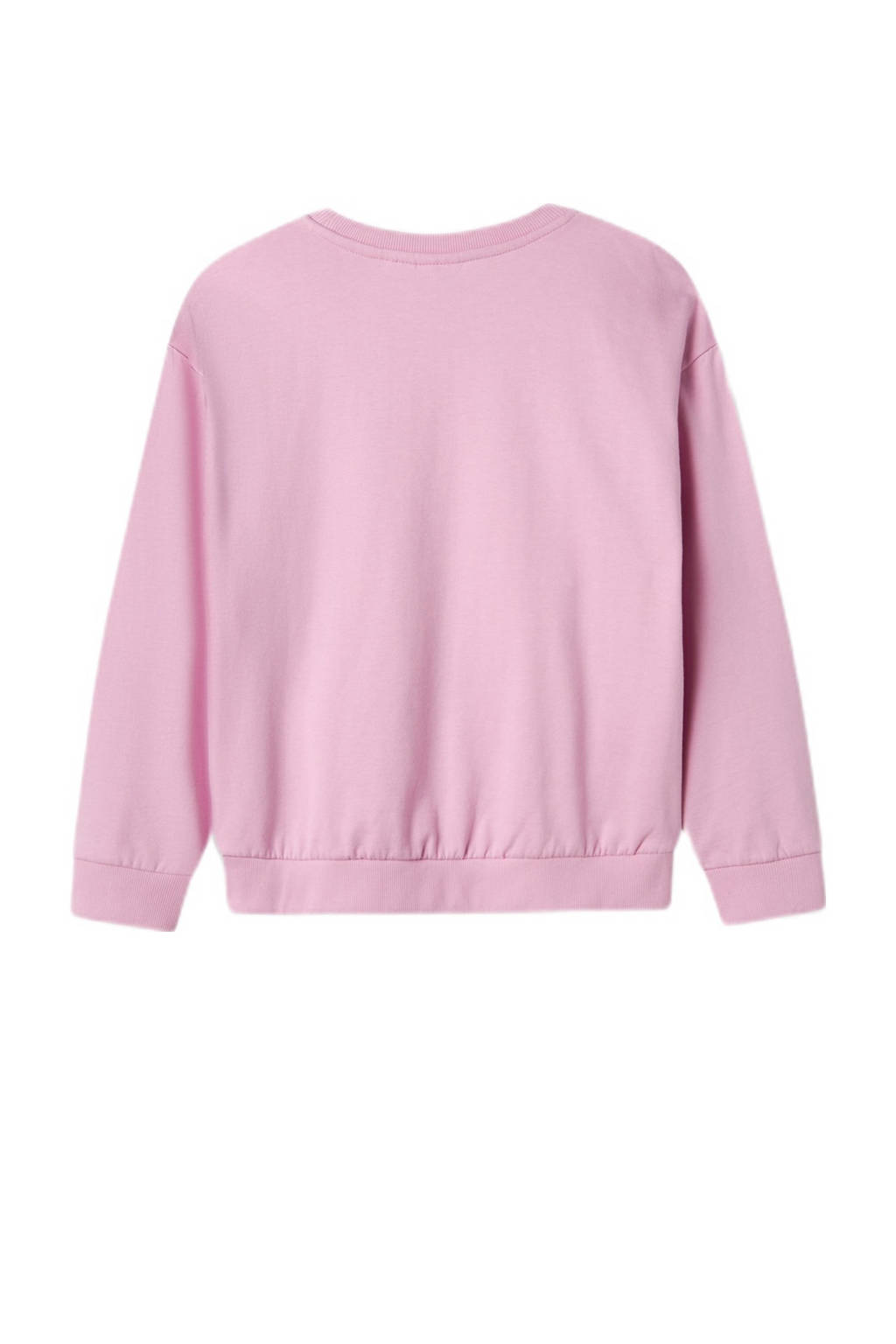 NAME IT sweater NKFVILOUI met printopdruk lichtroze