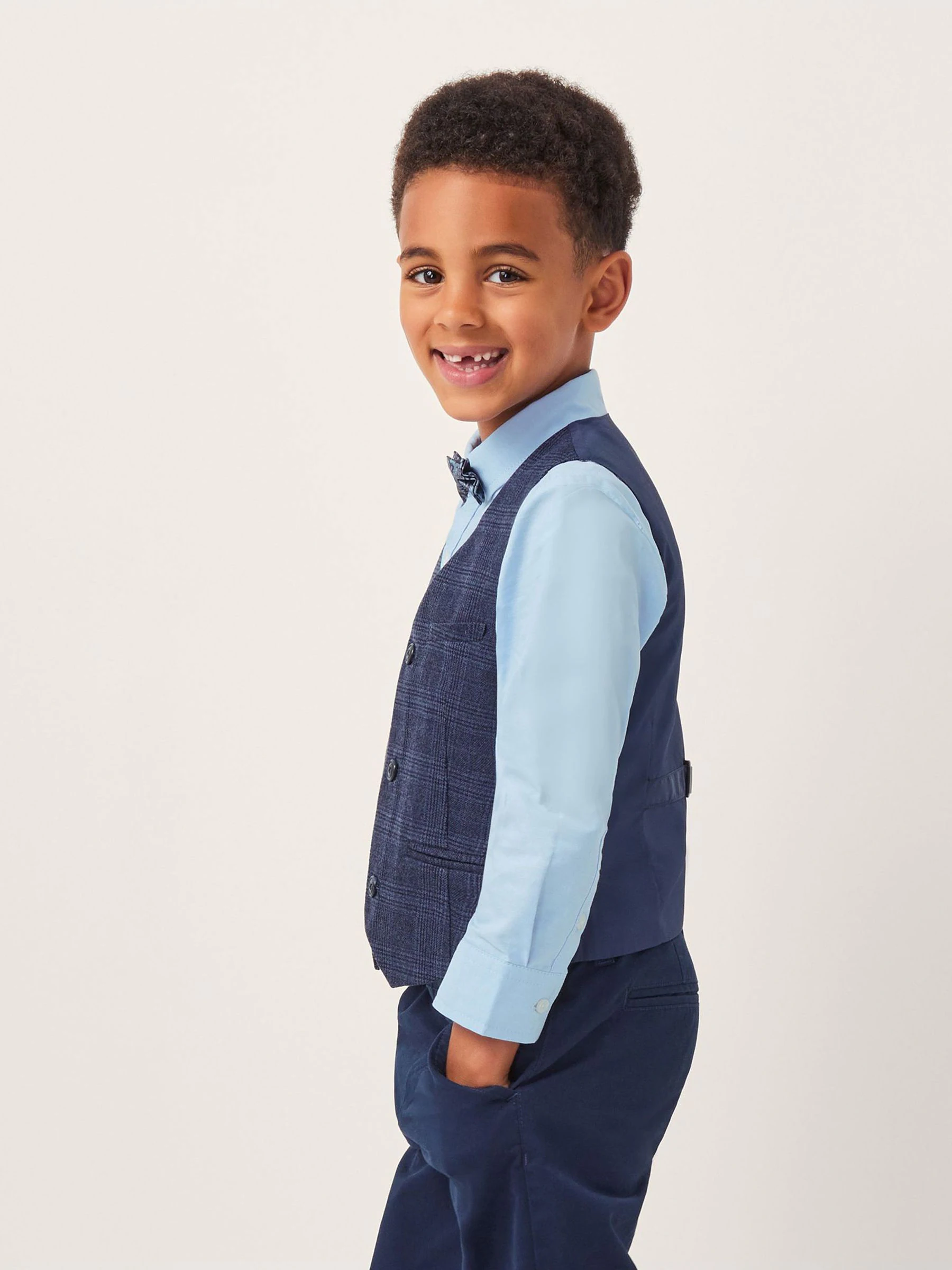 Monsoon Three-Piece Oliver Check Waistcoat & Shirt Set