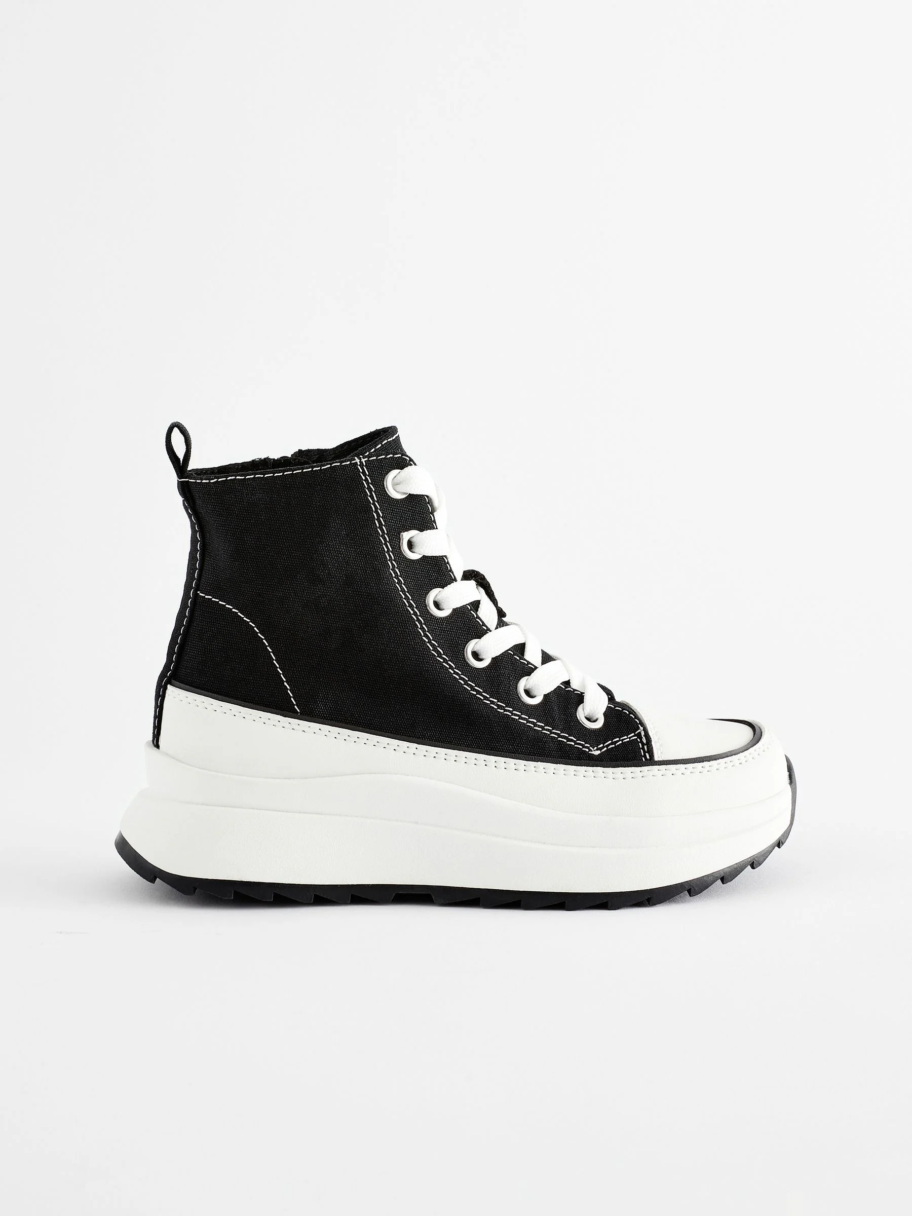 Zwart - Extra Chunky Lace-Up With Zip Trainers