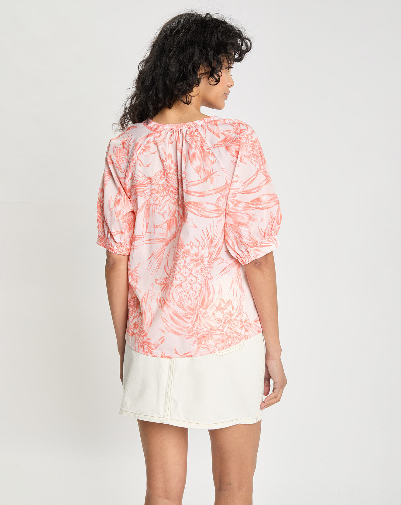 Tommy Hilfiger Blouse Henley imprimée orange