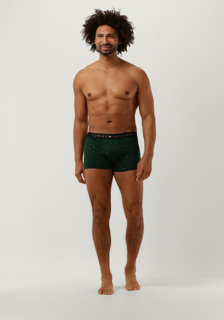 TOMMY HILFIGER UNDERWEAR donkergroene tommy hilfiger underwear boxershort trunk + sock set