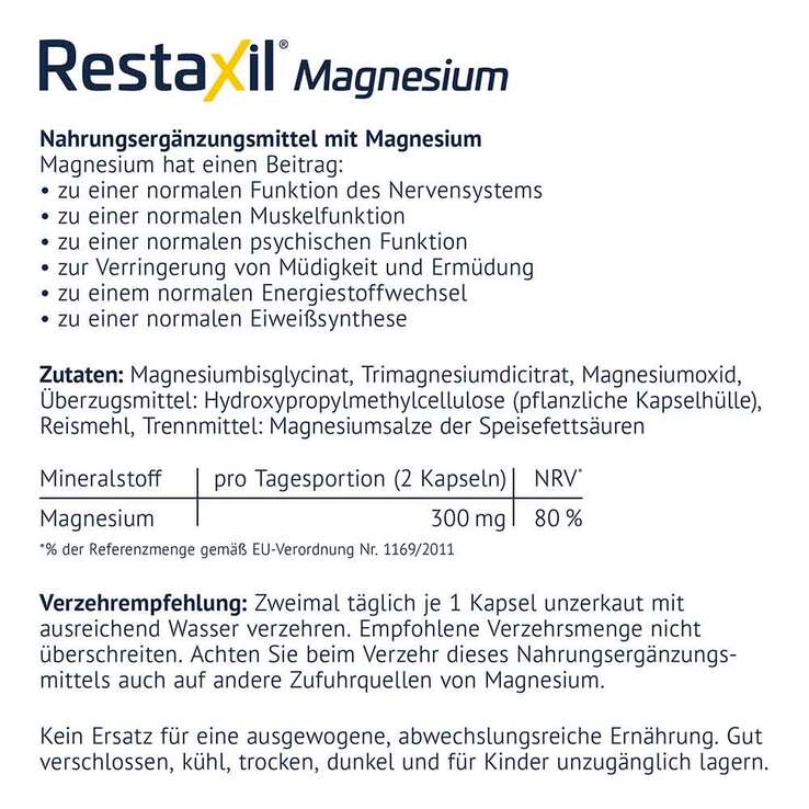Restaxil Magnesium Kapseln, 180 St