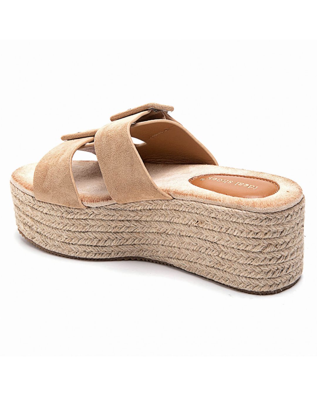 Sandale femme mule plateforme camel - Myriam