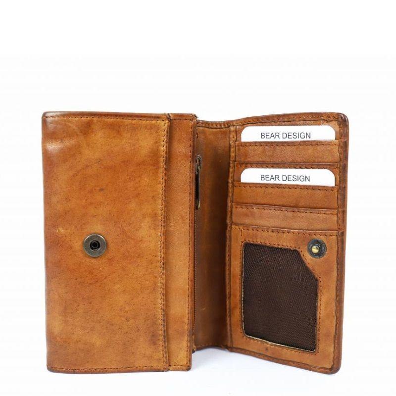 Bear Design Portemonnee Flappie Cognac