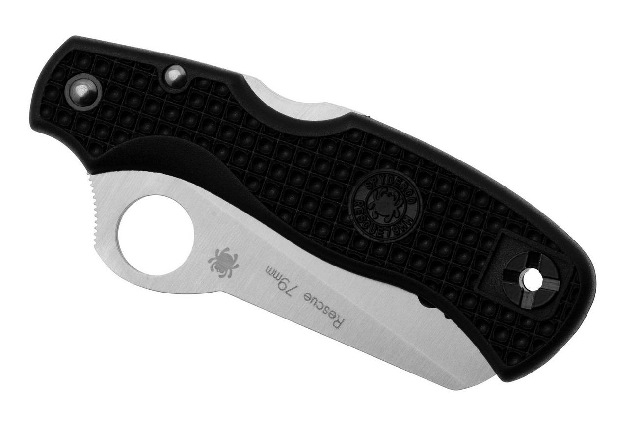 Spyderco Rescue 79mm C45SBK Black FRN, serrated zakmes