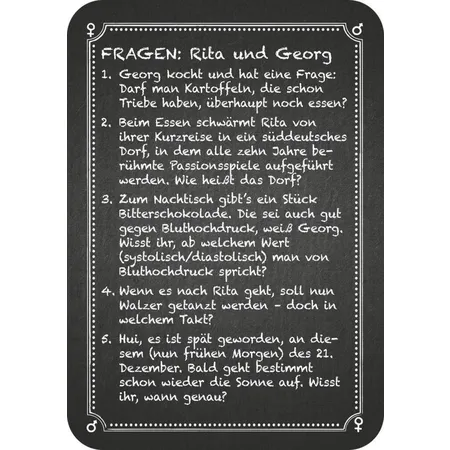moses. Kneipenquiz Pärchenabend 3. Ergänzungsset