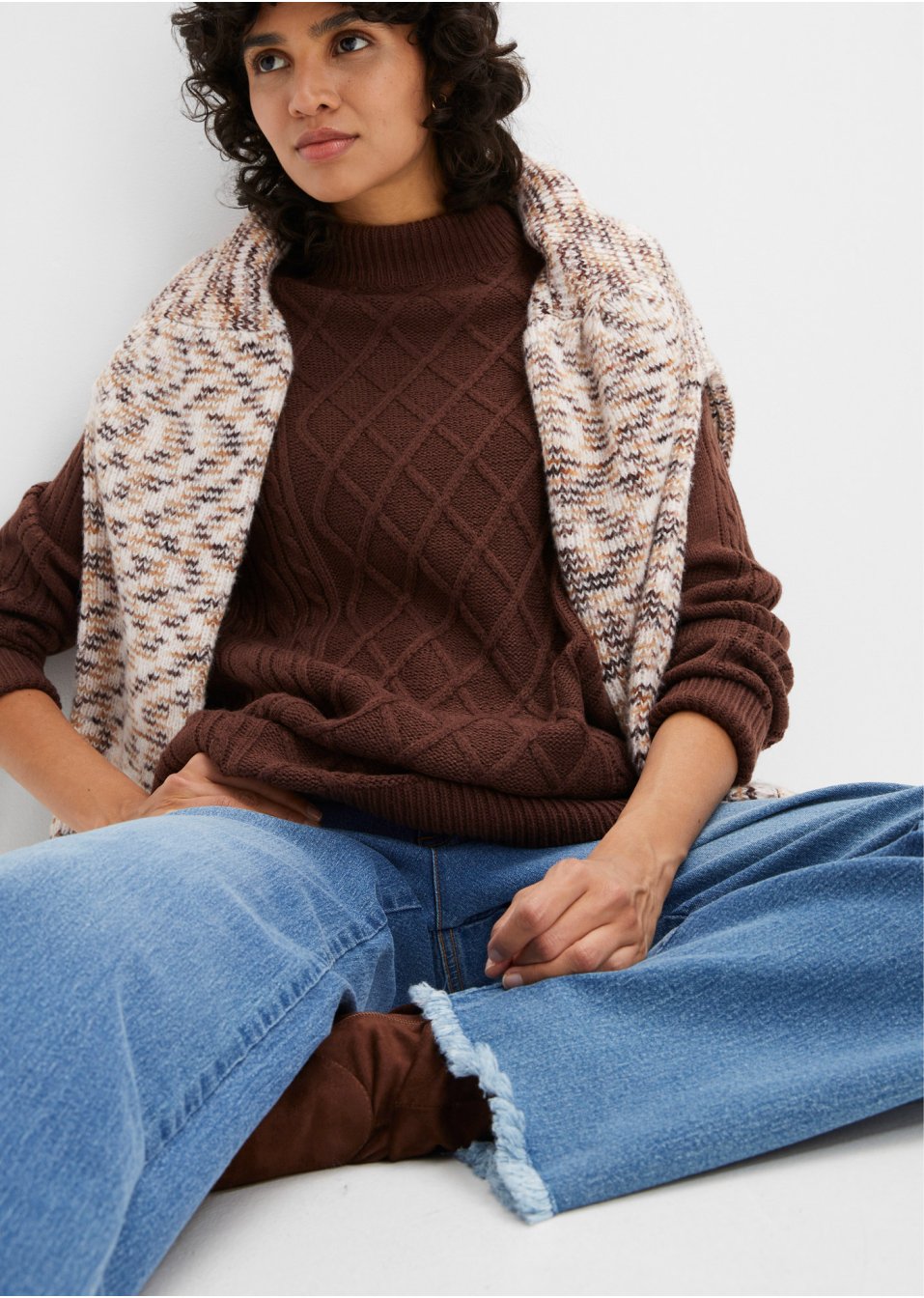Pull oversize avec col montant