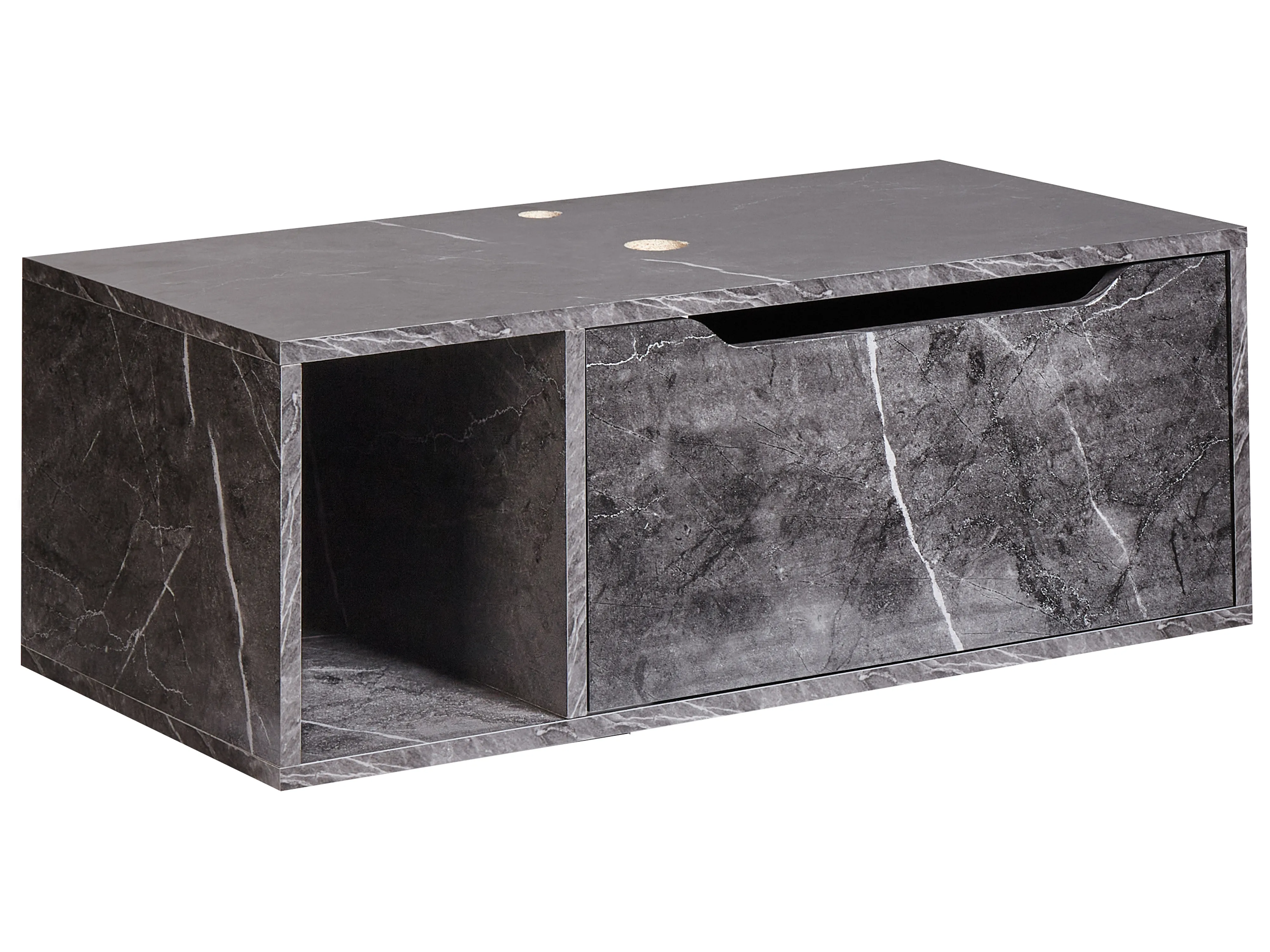 Wandgemonteerde wastafelkast CASCAVEL 80 cm Zwart marmer