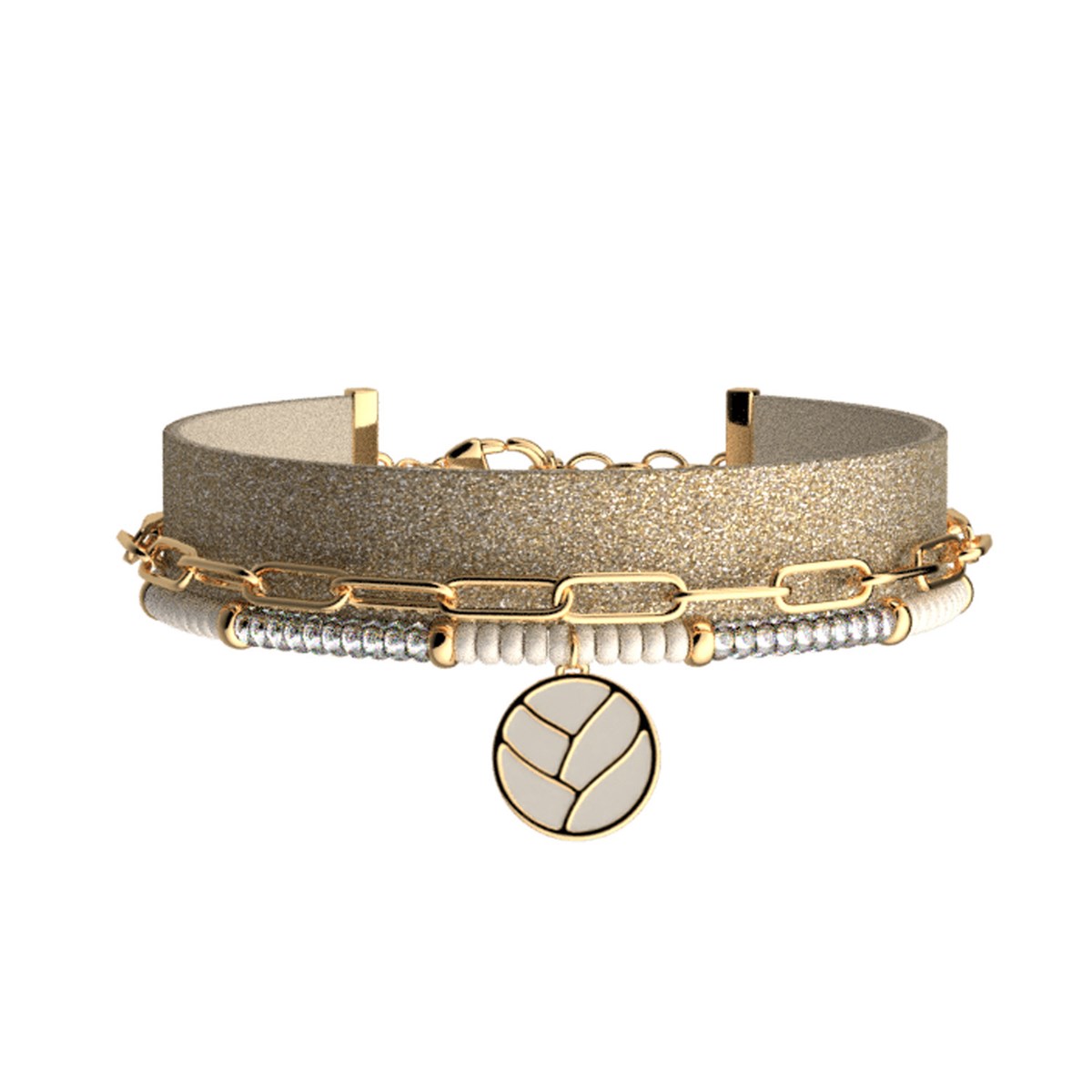 Bracelet Les Cadettes triple rangs lotus